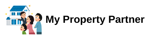 My Property Partner basic logo Family looking at house with desire